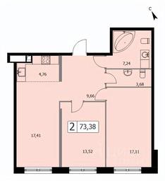 1-BD Apartment Sale, 73.6 sq. m. at SELF (Self), 3rd Grazhdanskaya Street, 35, Moscow, Russia #2 1-BD Apartment Sale, 73.6 sq. m. at SELF (Self), 3rd Grazhdanskaya Street, 35, Moscow, Russia #2
