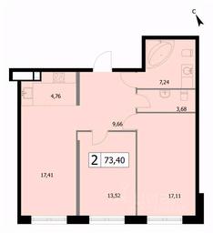 1-BD Apartment Sale, 73.4 sq. m. at SELF (Self), 3rd Grazhdanskaya Street, 35, Moscow, Russia #3