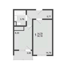 Apartment Sale, 35.4平方米 at Klever, Gorzhovitskaya ulitsa, Khotkovo, Sergiyevo-Posadskiy Urban District, Moscow Region, Russia #3 Apartment Sale, 35.4平方米 at Klever, Gorzhovitskaya ulitsa, Khotkovo, Sergiyevo-Posadskiy Urban District, Moscow Region, Russia #3