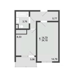 Apartment Sale, 35.6平方米 at Klever, Gorzhovitskaya ulitsa, Khotkovo, Sergiyevo-Posadskiy Urban District, Moscow Region, Russia #2 Apartment Sale, 35.6平方米 at Klever, Gorzhovitskaya ulitsa, Khotkovo, Sergiyevo-Posadskiy Urban District, Moscow Region, Russia #2