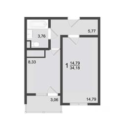 Apartment Sale, 35.7平方米 at Klever, Gorzhovitskaya ulitsa, Khotkovo, Sergiyevo-Posadskiy Urban District, Moscow Region, Russia #3 Apartment Sale, 35.7平方米 at Klever, Gorzhovitskaya ulitsa, Khotkovo, Sergiyevo-Posadskiy Urban District, Moscow Region, Russia #3