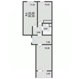 1-BD Apartment Sale, 62.1平方米 at Klever, Gorzhovitskaya ulitsa, Khotkovo, Sergiyevo-Posadskiy Urban District, Moscow Region, Russia #2
