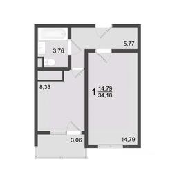 Apartment Sale, 35.5平方米 at Klever, Gorzhovitskaya ulitsa, Khotkovo, Sergiyevo-Posadskiy Urban District, Moscow Region, Russia #4