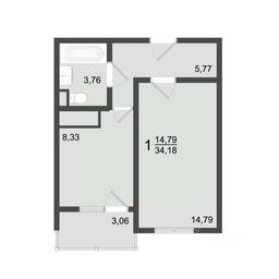 Apartment Sale, 35.6平方米 at Klever, Gorzhovitskaya ulitsa, Khotkovo, Sergiyevo-Posadskiy Urban District, Moscow Region, Russia #3 Apartment Sale, 35.6平方米 at Klever, Gorzhovitskaya ulitsa, Khotkovo, Sergiyevo-Posadskiy Urban District, Moscow Region, Russia #3