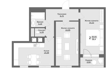 2-BD Apartment Sale, 58.2平方米 at Klever, Gorzhovitskaya ulitsa, Khotkovo, Sergiyevo-Posadskiy Urban District, Moscow Region, Russia #2 2-BD Apartment Sale, 58.2平方米 at Klever, Gorzhovitskaya ulitsa, Khotkovo, Sergiyevo-Posadskiy Urban District, Moscow Region, Russia #2