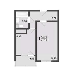 Apartment Sale, 35.9平方米 at Klever, Gorzhovitskaya ulitsa, Khotkovo, Sergiyevo-Posadskiy Urban District, Moscow Region, Russia #3