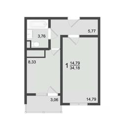 Apartment Sale, 35.8平方米 at Klever, Gorzhovitskaya ulitsa, Khotkovo, Sergiyevo-Posadskiy Urban District, Moscow Region, Russia #2