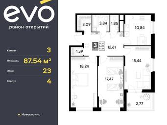 2-BD Apartment Sale, 87.54 sq. m. at EVO, Komsomolskaya Street, Reutov, Moscow Region, Russia #4