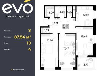 2-BD Apartment Sale, 87.54 sq. m. at EVO, Komsomolskaya Street, Reutov, Moscow Region, Russia #4