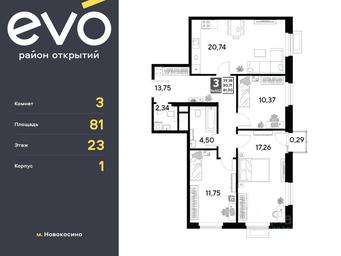 2-BD Apartment Sale, 81平方米 at EVO, Komsomolskaya Street, Reutov, Moscow Region, Russia #4