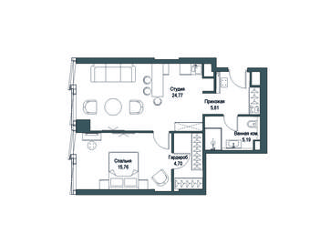 1-BD Apartment Sale, 56.23平方米 at Famous, Bagrationovsky Drive, 5к2, Moscow, Russia #3 1-BD Apartment Sale, 56.23平方米 at Famous, Bagrationovsky Drive, 5к2, Moscow, Russia #3