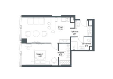 1-BD Apartment Sale, 56.7平方米 at Famous, Bagrationovsky Drive, 5к2, Moscow, Russia #3 1-BD Apartment Sale, 56.7平方米 at Famous, Bagrationovsky Drive, 5к2, Moscow, Russia #3