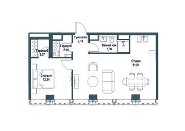 2-BD Apartment Sale, 83.89 sq. m. at Famous, Bagrationovsky Drive, 5к2, Moscow, Russia #3 2-BD Apartment Sale, 83.89 sq. m. at Famous, Bagrationovsky Drive, 5к2, Moscow, Russia #3