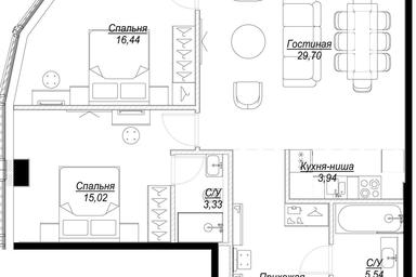 2-BD Apartment Sale, 83.89 sq. m. at Famous, Bagrationovsky Drive, 5к2, Moscow, Russia #2 2-BD Apartment Sale, 83.89 sq. m. at Famous, Bagrationovsky Drive, 5к2, Moscow, Russia #2
