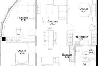 3-BD Apartment Sale, 102.22 sq. m. at Famous, Bagrationovsky Drive, 5к2, Moscow, Russia #2 3-BD Apartment Sale, 102.22 sq. m. at Famous, Bagrationovsky Drive, 5к2, Moscow, Russia #2