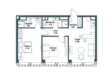 3-BD Apartment Sale, 102.22 sq. m. at Famous, Bagrationovsky Drive, 5к2, Moscow, Russia #3 3-BD Apartment Sale, 102.22 sq. m. at Famous, Bagrationovsky Drive, 5к2, Moscow, Russia #3