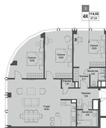 3-BD Apartment Sale, 114.02 sq. m. at Famous, Bagrationovsky Drive, 5к2, Moscow, Russia #4