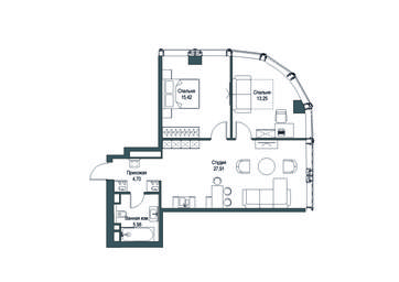 4-BD Apartment Sale, 110.58 sq. m. at Famous, Bagrationovsky Drive, 5к2, Moscow, Russia #3 4-BD Apartment Sale, 110.58 sq. m. at Famous, Bagrationovsky Drive, 5к2, Moscow, Russia #3