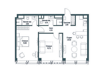 3-BD Apartment Sale, 102.06 sq. m. at Famous, Bagrationovsky Drive, 5к2, Moscow, Russia #3 3-BD Apartment Sale, 102.06 sq. m. at Famous, Bagrationovsky Drive, 5к2, Moscow, Russia #3