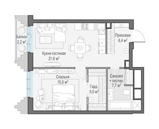 1-BD Apartment Sale, 56平方米 at Tishinskiy bulvar, Gruzinsky Val Street, 10, Moscow, Russia #2