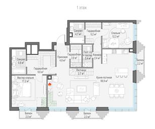 3-BD Apartment Sale, 179.9 sq. m. at Tishinskiy bulvar, Gruzinsky Val Street, 10, Moscow, Russia #3