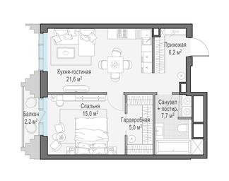 1-BD Apartment Sale, 56 sq. m. at Tishinskiy bulvar, Gruzinsky Val Street, 10, Moscow, Russia #2