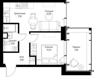 1-BD Apartment Sale, 38.3 sq. m. at VEER, Vereyskaya Street, Moscow, Russia #2 1-BD Apartment Sale, 38.3 sq. m. at VEER, Vereyskaya Street, Moscow, Russia #2