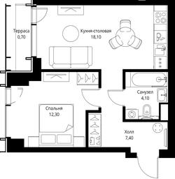 1-BD Apartment Sale, 42.6 sq. m. at VEER, Vereyskaya Street, Moscow, Russia #3 1-BD Apartment Sale, 42.6 sq. m. at VEER, Vereyskaya Street, Moscow, Russia #3