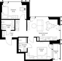 2-BD Apartment Sale, 54.2 sq. m. at VEER, Vereyskaya Street, Moscow, Russia #3 2-BD Apartment Sale, 54.2 sq. m. at VEER, Vereyskaya Street, Moscow, Russia #3