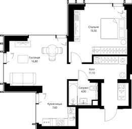 1-BD Apartment Sale, 56平方米 at VEER, Vereyskaya Street, Moscow, Russia #3