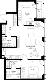 2-BD Apartment Sale, 71.5 sq. m. at VEER, Vereyskaya Street, Moscow, Russia #3 2-BD Apartment Sale, 71.5 sq. m. at VEER, Vereyskaya Street, Moscow, Russia #3