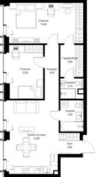 2-BD Apartment Sale, 74.7 sq. m. at VEER, Vereyskaya Street, Moscow, Russia #3 2-BD Apartment Sale, 74.7 sq. m. at VEER, Vereyskaya Street, Moscow, Russia #3