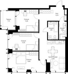 3-BD Apartment Sale, 83.3 sq. m. at VEER, Vereyskaya Street, Moscow, Russia #3 3-BD Apartment Sale, 83.3 sq. m. at VEER, Vereyskaya Street, Moscow, Russia #3