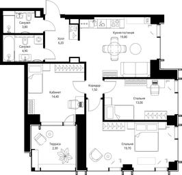 3-BD Apartment Sale, 85.6 sq. m. at VEER, Vereyskaya Street, Moscow, Russia #3 3-BD Apartment Sale, 85.6 sq. m. at VEER, Vereyskaya Street, Moscow, Russia #3