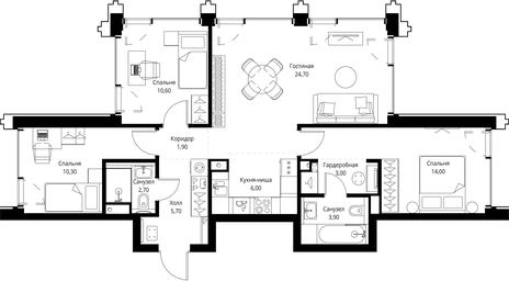 3-BD Apartment Sale, 82.8 sq. m. at SET, Vereyskaya Street, Moscow, Russia #3 3-BD Apartment Sale, 82.8 sq. m. at SET, Vereyskaya Street, Moscow, Russia #3