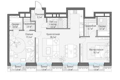 2-BD Apartment Sale, 98.6 sq. m. at Tishinskiy bulvar, Gruzinsky Val Street, 10, Moscow, Russia #3 2-BD Apartment Sale, 98.6 sq. m. at Tishinskiy bulvar, Gruzinsky Val Street, 10, Moscow, Russia #3