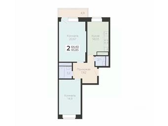 1-BD Apartment Sale, 65.85 sq. m. at Art-kvartal Onegin, Sadovaya Street, 3к1, Krasnaya Gorka Microdistrict, Podolsk, Moscow Region, Russia #2 1-BD Apartment Sale, 65.85 sq. m. at Art-kvartal Onegin, Sadovaya Street, 3к1, Krasnaya Gorka Microdistrict, Podolsk, Moscow Region, Russia #2