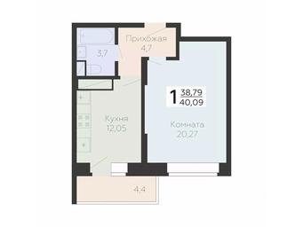 Apartment Sale, 40.09平方米 at Art-kvartal Onegin, Sadovaya Street, 3к1, Krasnaya Gorka Microdistrict, Podolsk, Moscow Region, Russia #2