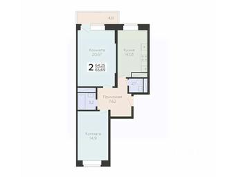 1-BD Apartment Sale, 65.69 sq. m. at Art-kvartal Onegin, Sadovaya Street, 3к1, Krasnaya Gorka Microdistrict, Podolsk, Moscow Region, Russia #2 1-BD Apartment Sale, 65.69 sq. m. at Art-kvartal Onegin, Sadovaya Street, 3к1, Krasnaya Gorka Microdistrict, Podolsk, Moscow Region, Russia #2