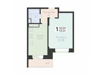 Apartment Sale, 43.34 sq. m. at Art-kvartal Onegin, Sadovaya Street, 3к1, Krasnaya Gorka Microdistrict, Podolsk, Moscow Region, Russia #2