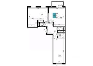 1-BD Apartment Sale, 80.5 sq. m. at Mikrorayon 6 6A, 6A mikrorayon, Odintsovo, Moscow Region, Russia #2 1-BD Apartment Sale, 80.5 sq. m. at Mikrorayon 6 6A, 6A mikrorayon, Odintsovo, Moscow Region, Russia #2