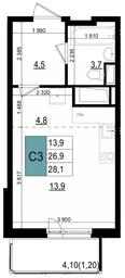 Apartment Sale, 28.1平方米 at Mikrorayon 6 6A, 6A mikrorayon, Odintsovo, Moscow Region, Russia #3 Apartment Sale, 28.1平方米 at Mikrorayon 6 6A, 6A mikrorayon, Odintsovo, Moscow Region, Russia #3