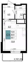 Apartment Sale, 28.1 sq. m. at Mikrorayon 6 6A, 6A mikrorayon, Odintsovo, Moscow Region, Russia #3 Apartment Sale, 28.1 sq. m. at Mikrorayon 6 6A, 6A mikrorayon, Odintsovo, Moscow Region, Russia #3