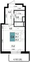 Apartment Sale, 25.3 sq. m. at Mikrorayon 6 6A, 6A mikrorayon, Odintsovo, Moscow Region, Russia #3