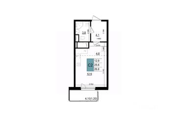 Apartment Sale, 26.8 sq. m. at Mikrorayon 6 6A, 6A mikrorayon, Odintsovo, Moscow Region, Russia #2