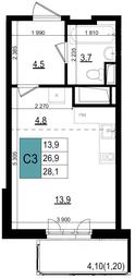 Apartment Sale, 26.8 sq. m. at Mikrorayon 6 6A, 6A mikrorayon, Odintsovo, Moscow Region, Russia #4