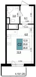 Apartment Sale, 26.8 sq. m. at Mikrorayon 6 6A, 6A mikrorayon, Odintsovo, Moscow Region, Russia #3 Apartment Sale, 26.8 sq. m. at Mikrorayon 6 6A, 6A mikrorayon, Odintsovo, Moscow Region, Russia #3