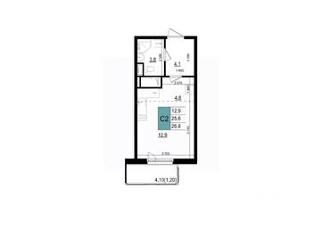 Apartment Sale, 26.8 sq. m. at Mikrorayon 6 6A, 6A mikrorayon, Odintsovo, Moscow Region, Russia #2 Apartment Sale, 26.8 sq. m. at Mikrorayon 6 6A, 6A mikrorayon, Odintsovo, Moscow Region, Russia #2