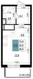 Apartment Sale, 26.8 sq. m. at Mikrorayon 6 6A, 6A mikrorayon, Odintsovo, Moscow Region, Russia #3 Apartment Sale, 26.8 sq. m. at Mikrorayon 6 6A, 6A mikrorayon, Odintsovo, Moscow Region, Russia #3