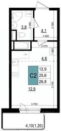 Apartment Sale, 26.8 sq. m. at Mikrorayon 6 6A, 6A mikrorayon, Odintsovo, Moscow Region, Russia #3 Apartment Sale, 26.8 sq. m. at Mikrorayon 6 6A, 6A mikrorayon, Odintsovo, Moscow Region, Russia #3